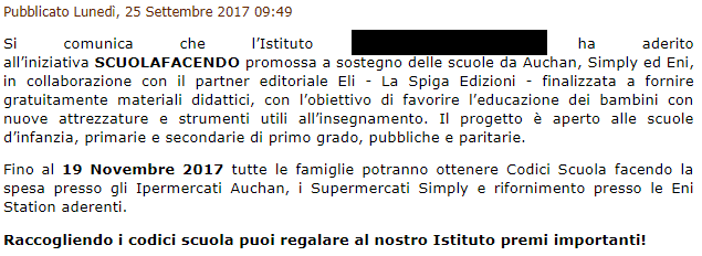 Scuole ‘in bolletta’? Si aiutano con i punti fedeltà articolo