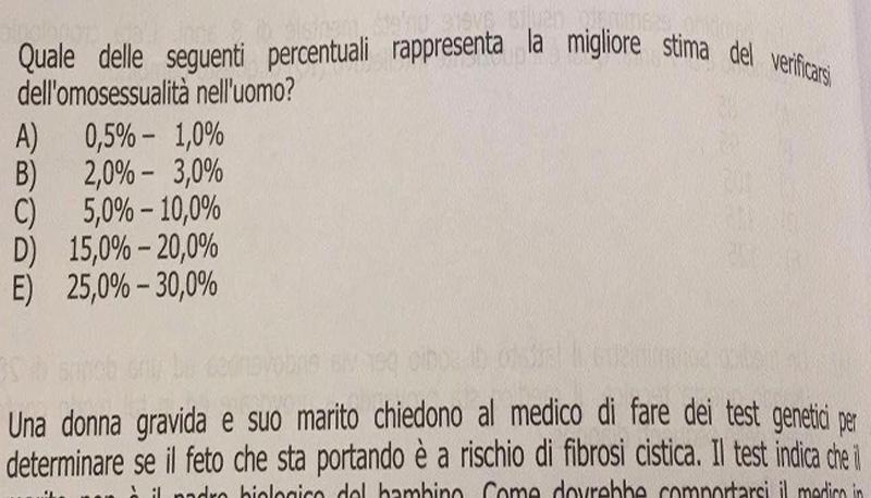 Medicina, quiz su omosessualità offensivo sul test. La ministra: "Vergognoso"