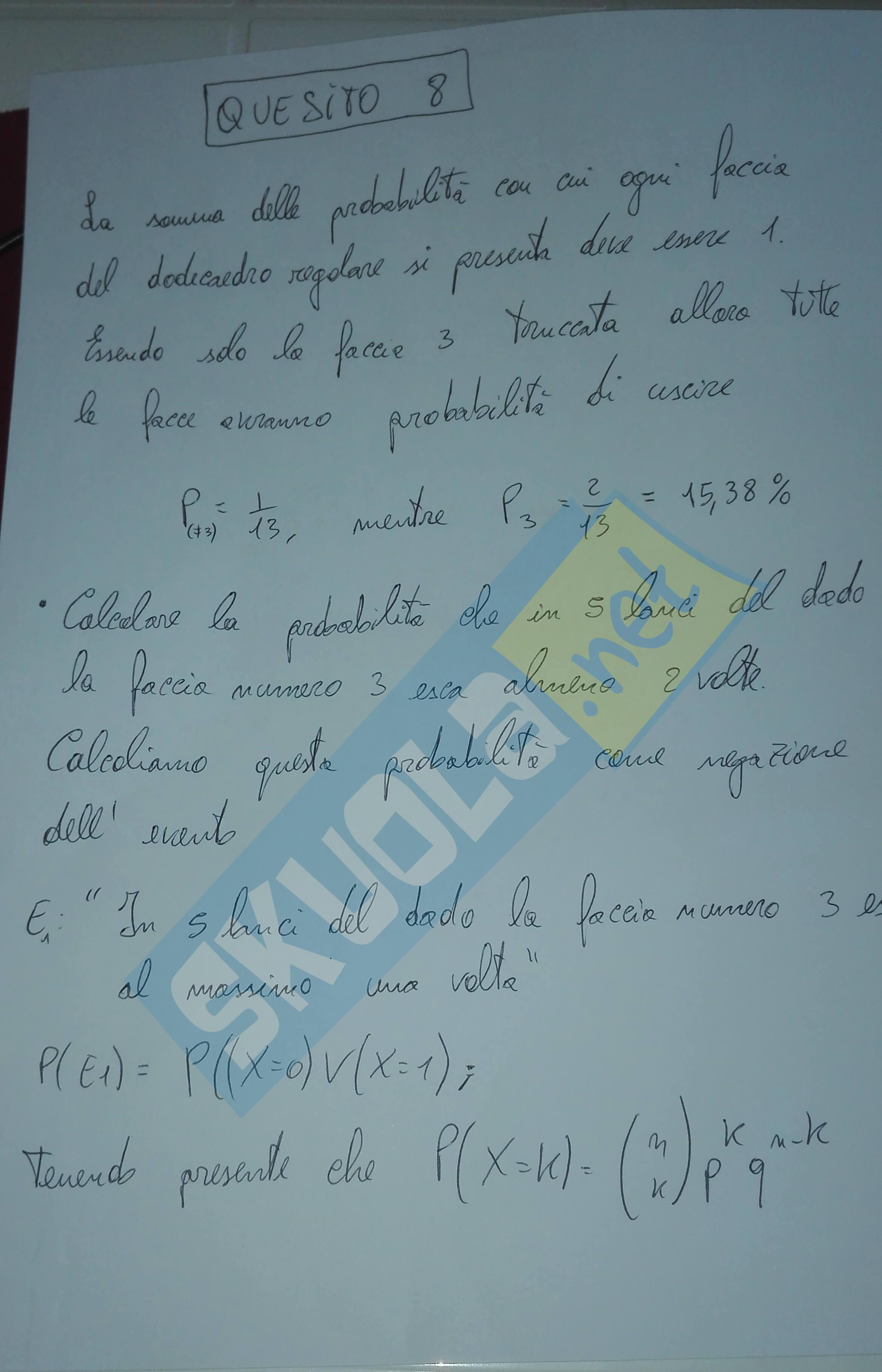 soluzione seconda prova Matematica Maturità 2017