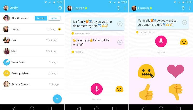 supersonic app google messaggi vocali audio emoji emoticon
