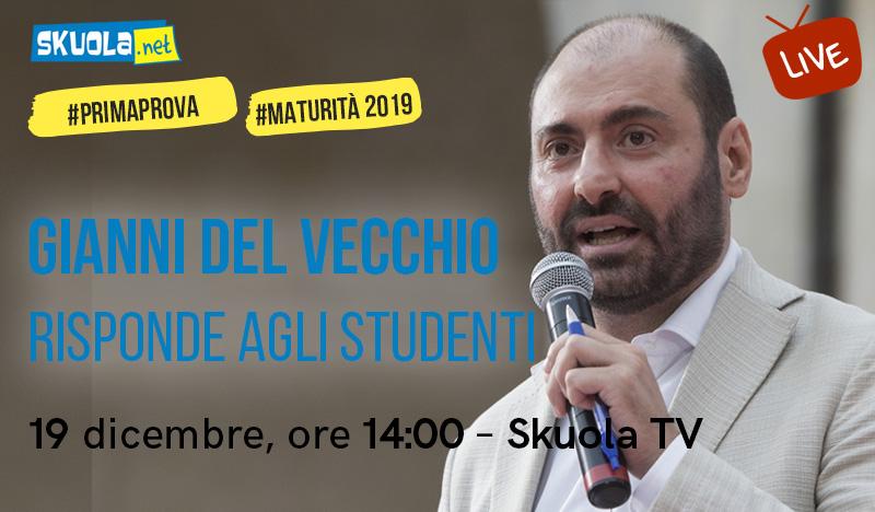 Maturità 2019: i consigli di Gianni Del Vecchio ospite della Skuola Tv!