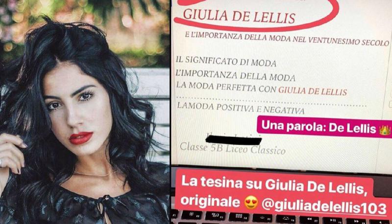 Maturità 2018: Giulia De Lellis protagonista di una tesina