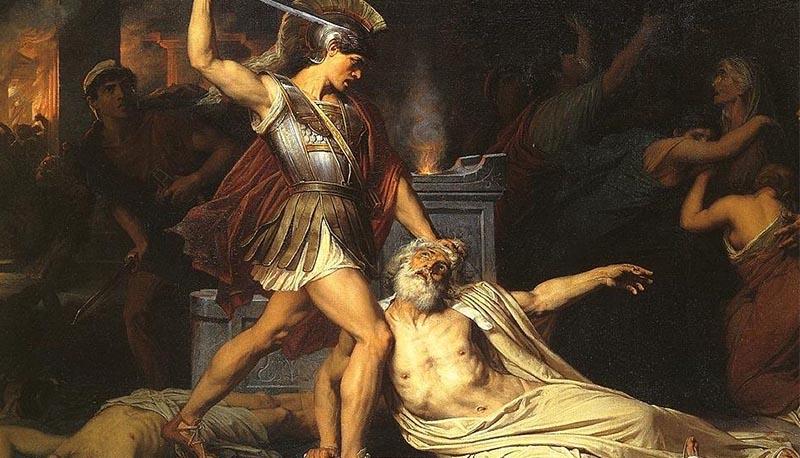 parafrasi dei versi 506-558 dell'Eneide: La morte di Priamo