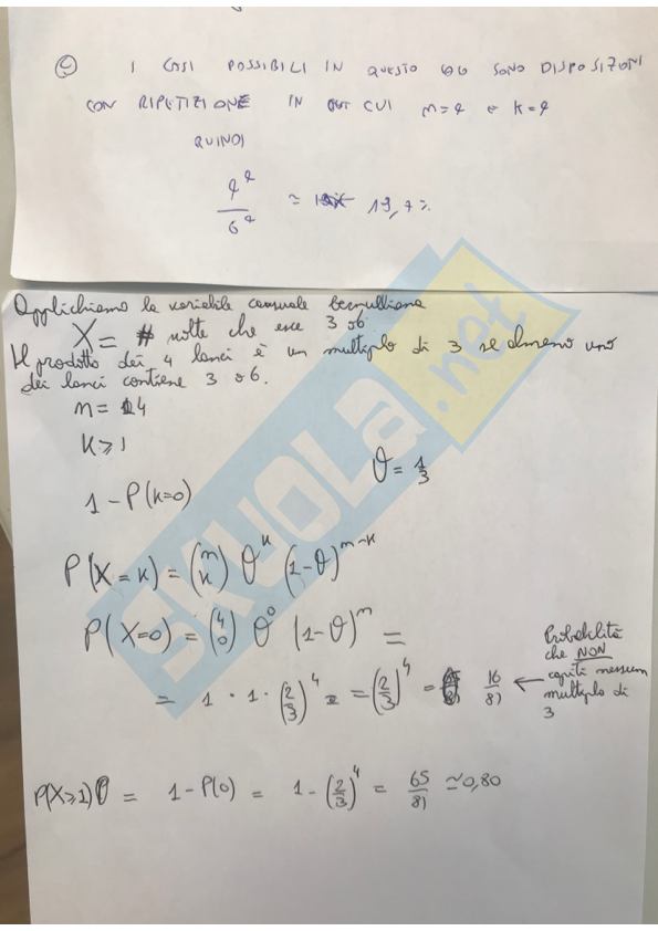 seconda prova quesiti matematica