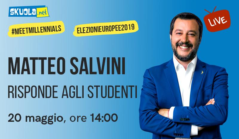 Europee 2019, Salvini a Skuola.net: “Il 23 maggio incontro la prof di Palermo e i suoi studenti”. E sull’Unione: “Voglio stare in Europa ma da italiano”