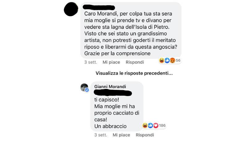 risposta gianni morandi
