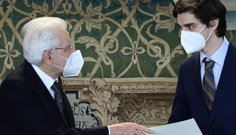 Niccolò Brizzolari e il presidente Mattarella