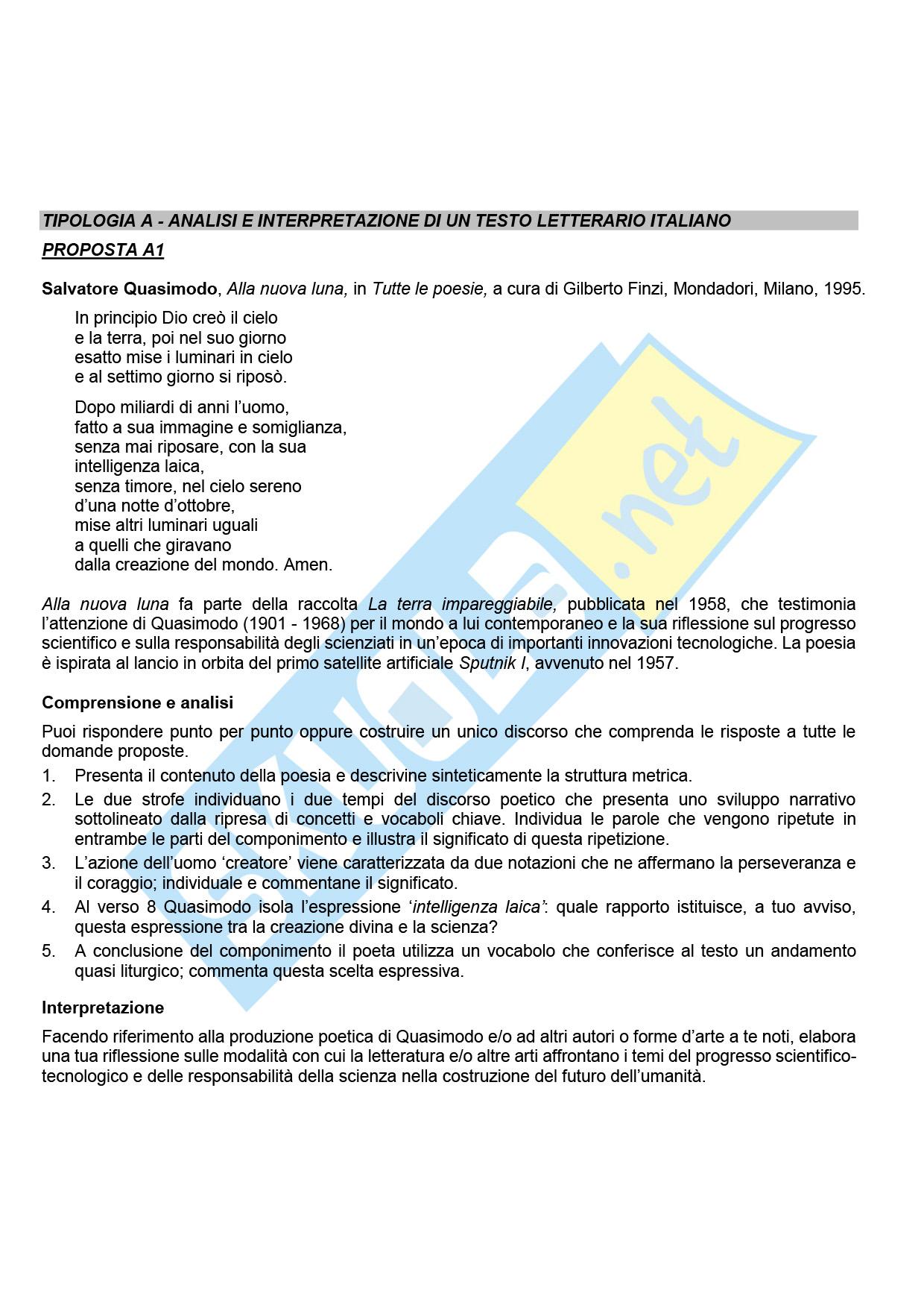 Tracce prima prova Maturità 2023