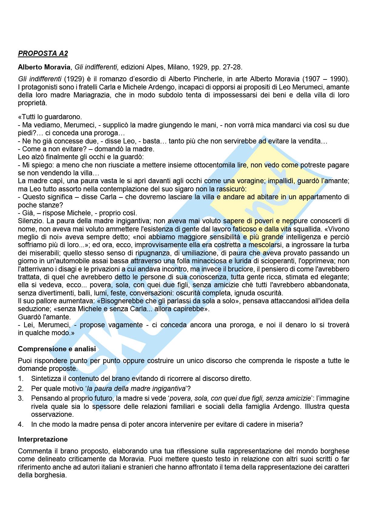Tracce prima prova Maturità 2023