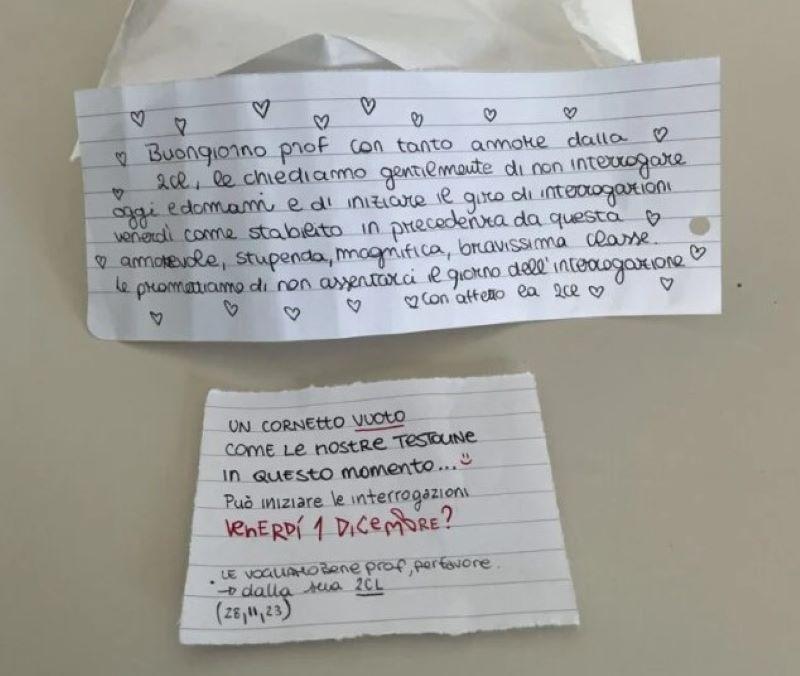 Studenti regalano la colazione alla prof per chiederle di rimandare le interrogazioni