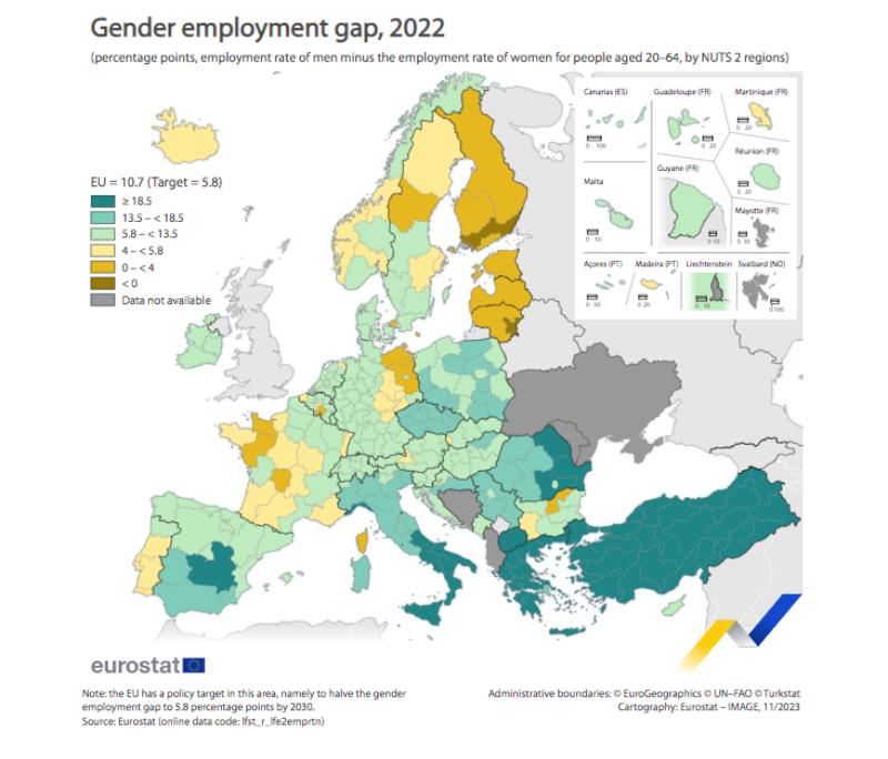 gender gap eurostat 2022