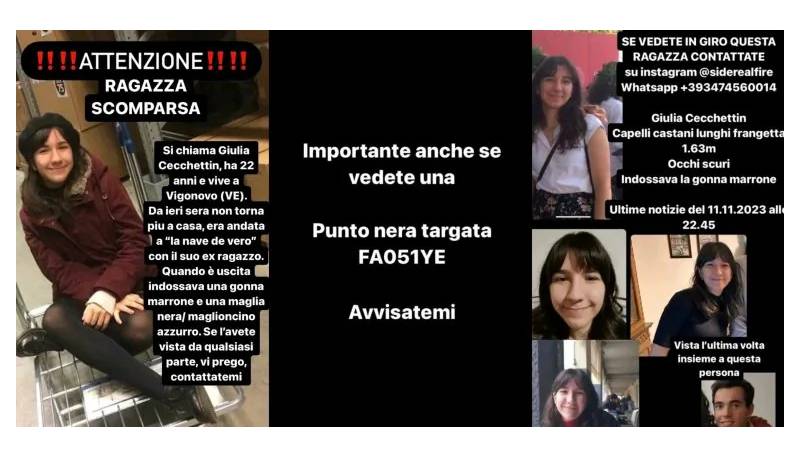giulia cecchettin scomparsa ex fidanzato cosa sappiamo
