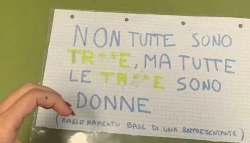 Studente scrive manifesto sessista a scuola