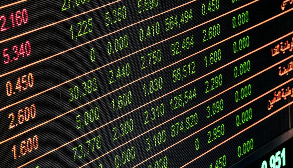 Schermo della borsa economica
