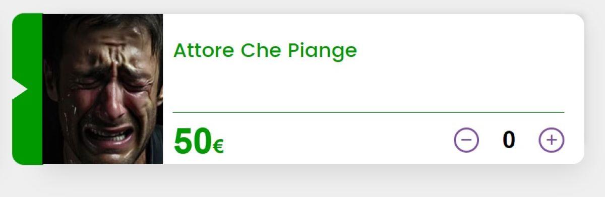 Attore che piange al tuo funeral party