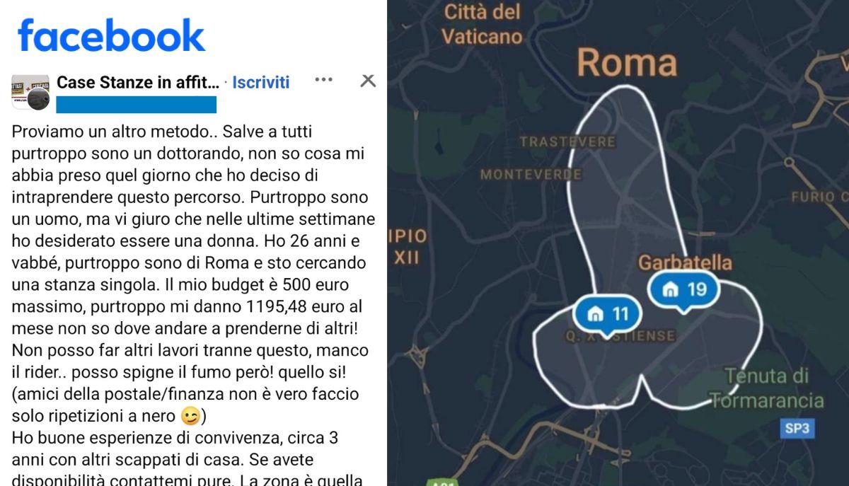 Dottorando non trova una stanza a Roma e si sfoga: "Stavo pensando a Regina Coeli"