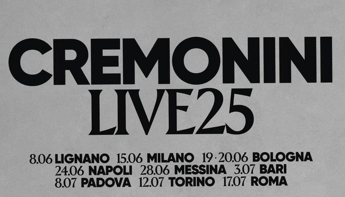 Cesare Cremonini Tour 2025: biglietti, date e luoghi dei concerti