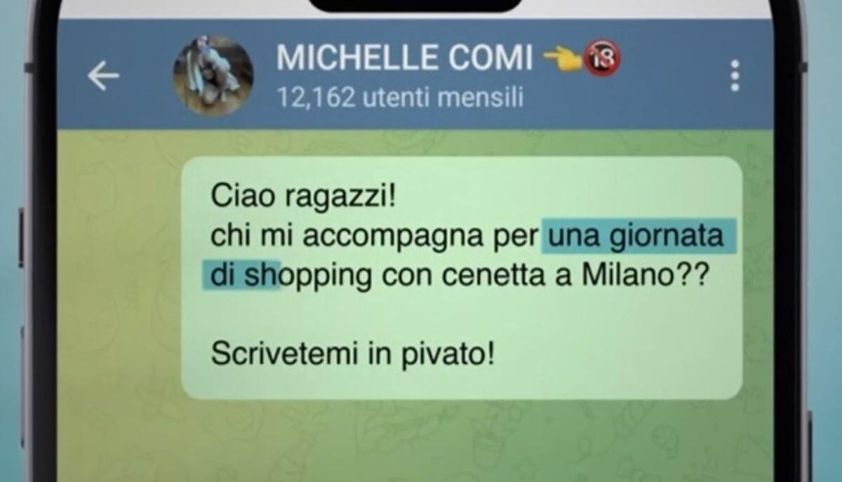 Messaggio Telegram di Michelle Comi