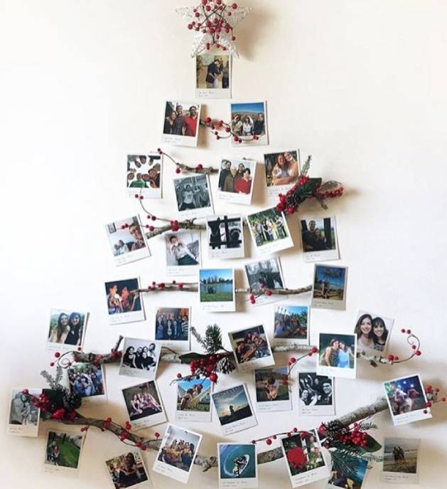 albero di natale con foto