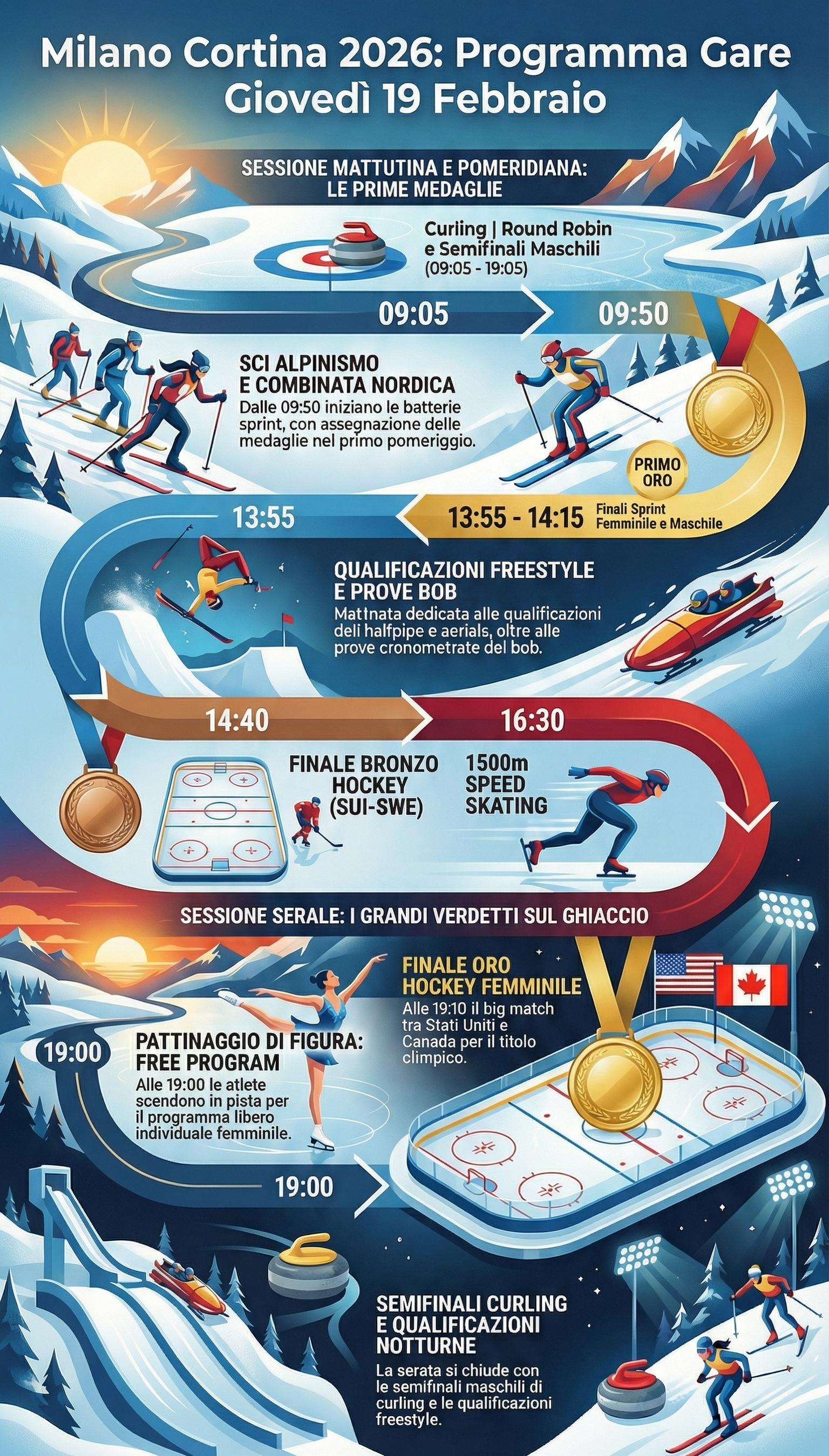 gare olimpiadi 19 febbraio