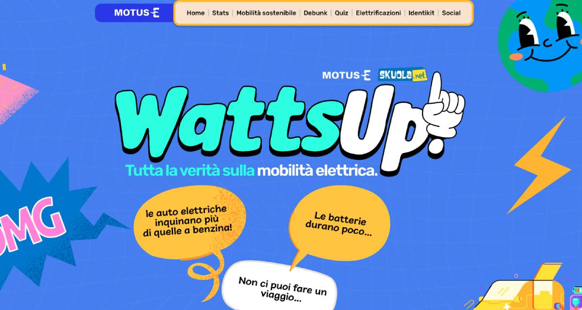 WattsUp, tutta la verità sulla mobilità elettrica: scopri il progetto di Skuola.net e Motus-E che sfata i falsi miti sulla e-mobility