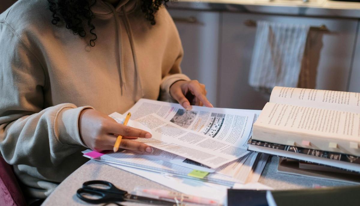 Ragazza studia educazione civica