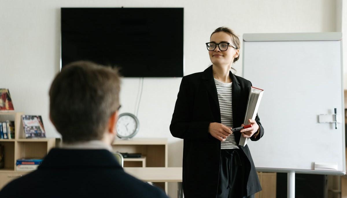 Professoressa a lezione