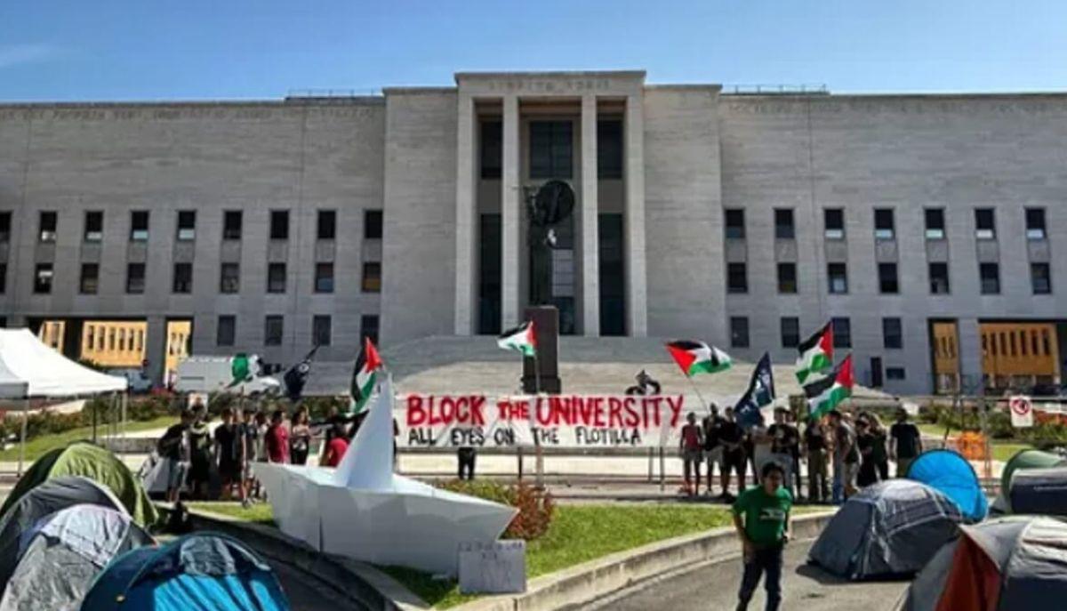 Tendopoli per Gaza alla Sapienza