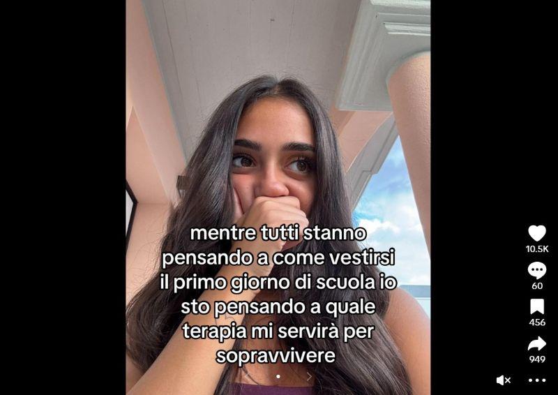 TikTok studentessa sul ritorno a scuola