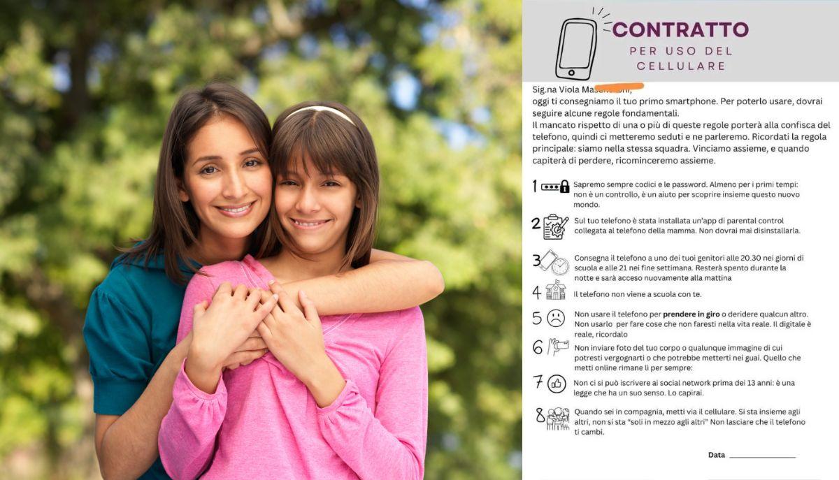 contratto uso cellulare tra madre e figlia