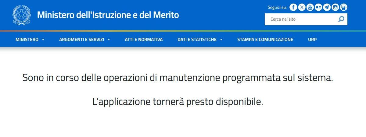 Sito del MIM in aggiornamento