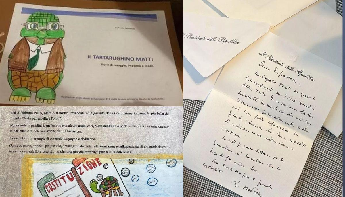 Nel progetto di Educazione civica Mattarella diventa il Tartarughino Matti. Il Presidente risponde: ‘Commovente’