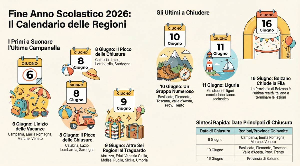 Infografica su date fine scuola
