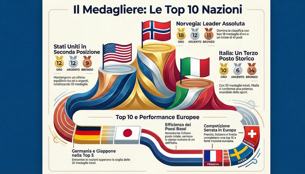 top 10 medaglie milano cortina 2026