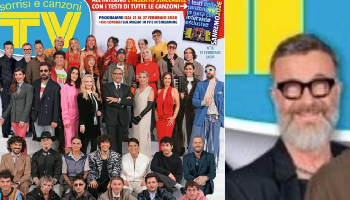 Sanremo 2026, il mistero degli occhi "scomparsi" di Marco Masini sulla copertina di Tv Sorrisi e Canzoni
