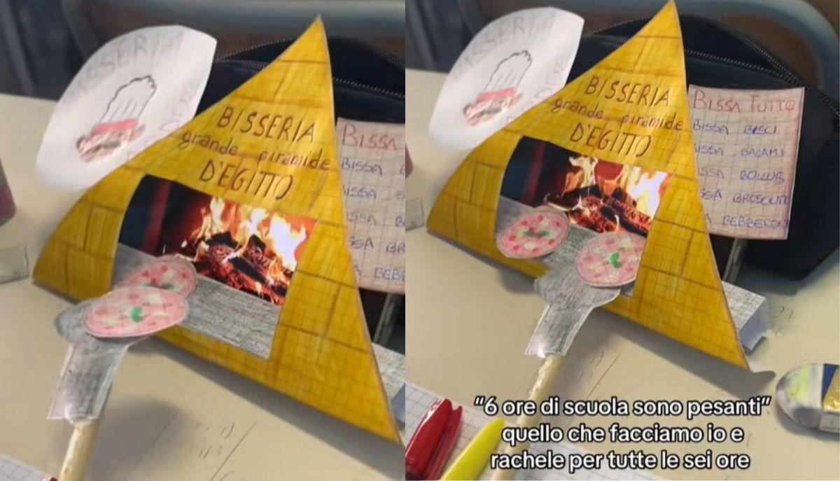 Si annoiano a scuola e allora fanno "le pizze" sul banco: il video virale su TikTok