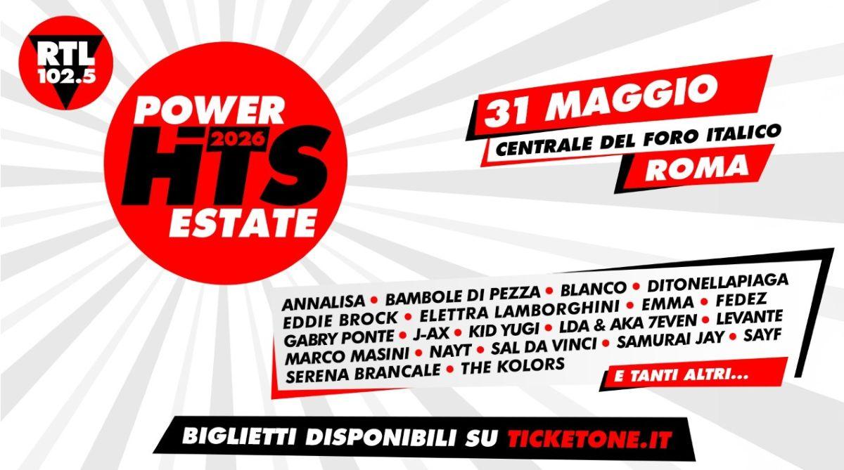 RTL 102.5 Power Hits Estate 2026: svelati i nuovi big per l'evento del 31 maggio a Roma