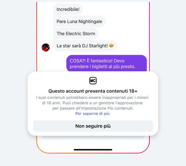 instagram restrizioni under 18