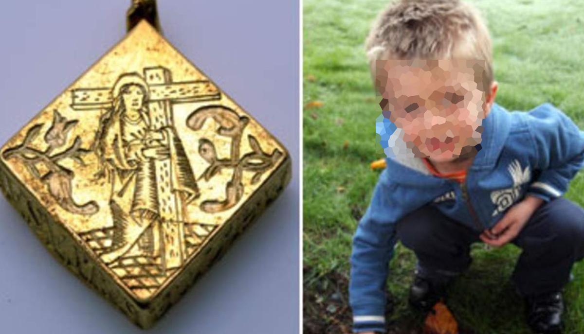 A 3 anni trova un ciondolo d'oro Tudor con il metal detector: vale 4 milioni di dollari