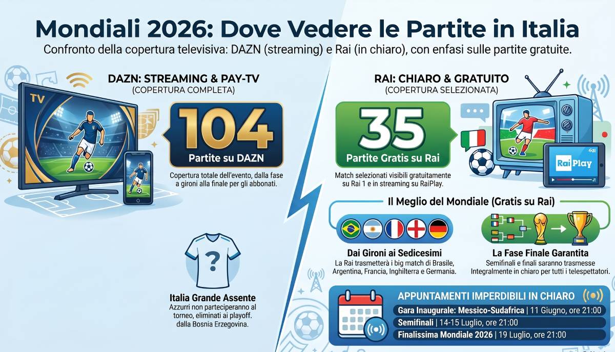 guida rai partite mondiali 2026