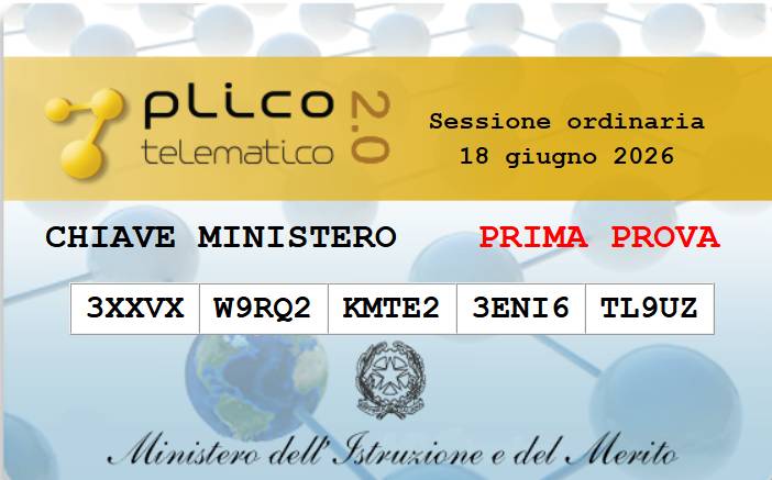 chiave ministeriale plico prima prova maturità 2026
