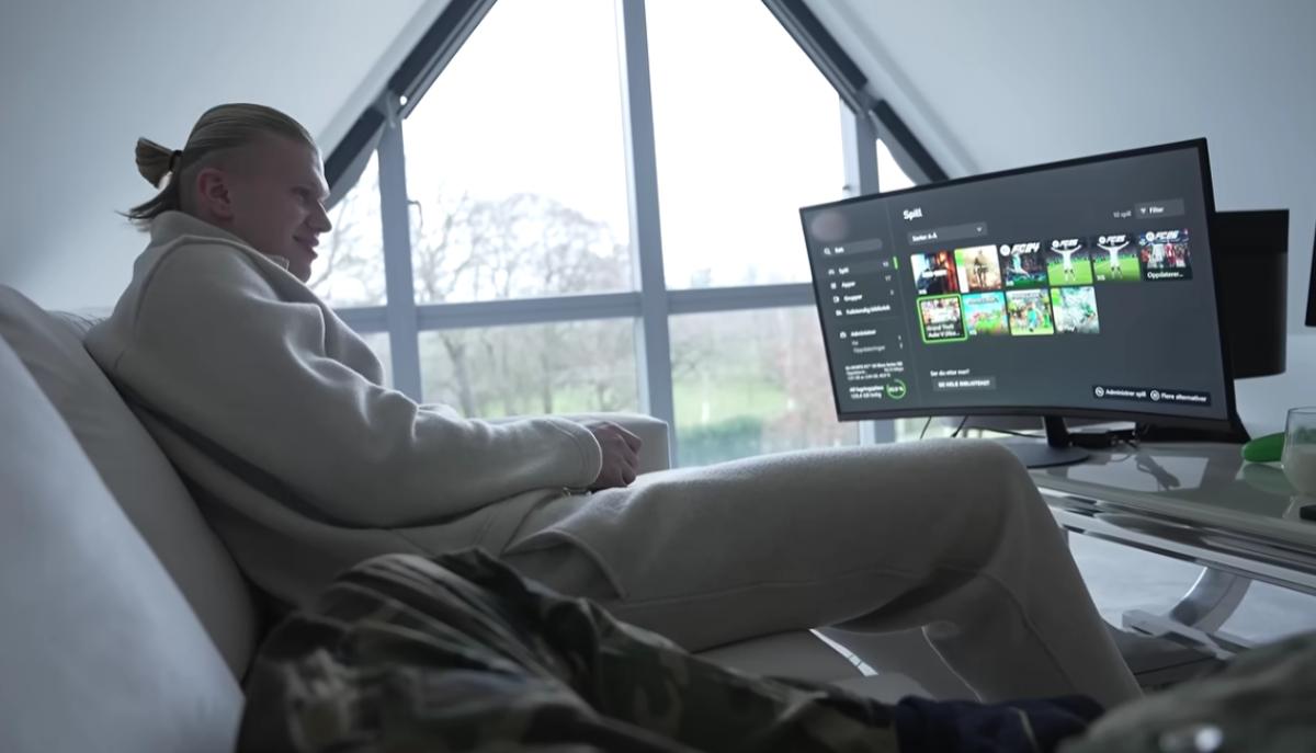 Erling Haaland svela la sua postazione da gaming e lancia un appello a Xbox per una partnership