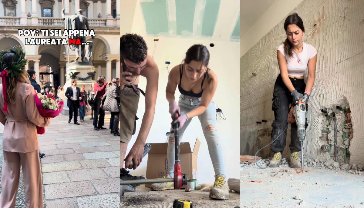 Dopo la laurea… c’è il cantiere: dai fiori al trapano in pochi secondi