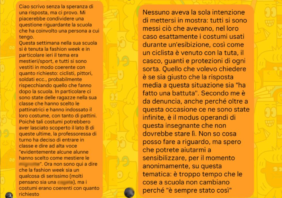 sfogo studente sfilata mestieri scuola