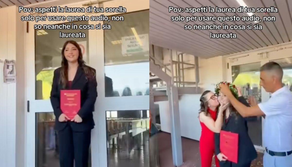 Laurea della sorella? L'importante è usare l'audio giusto su TikTok: il video virale