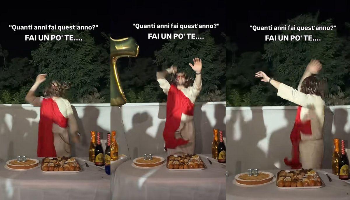Compie 33 anni e festeggia vestito da Gesù: il video TikTok è virale