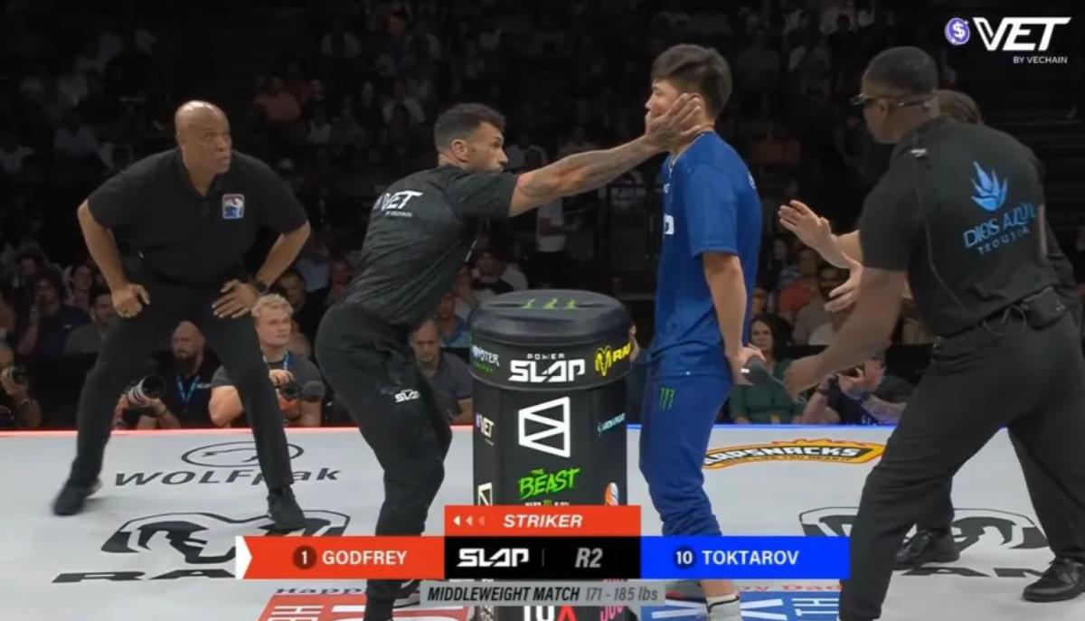 Darren “The Tarantula” Godfrey e Daniyar “Shredder” Taktarov power slap 22 europa