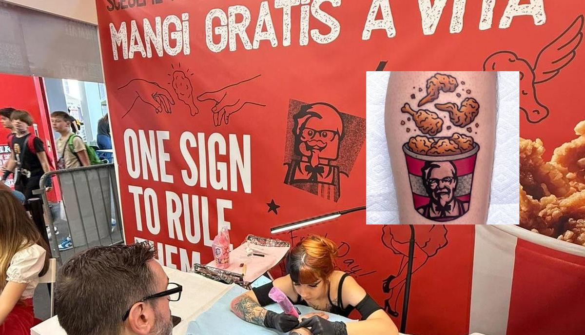 Ti fai un tatuaggio KFC e mangi gratis a vita: come funziona davvero la trovata della catena
