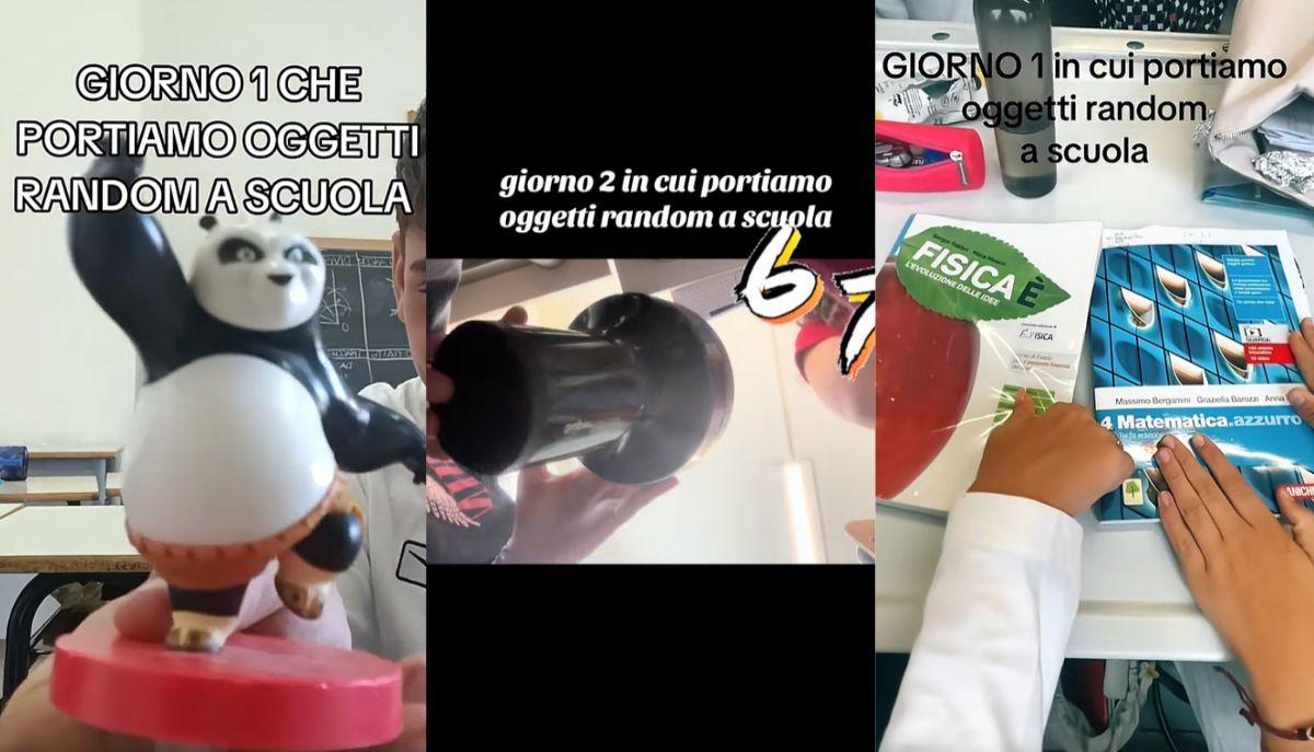 oggetti random a scuola sfida tiktok