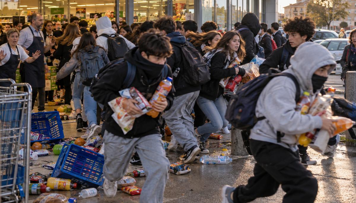 Assalto al supermercato dopo scuola: in 50 svuotano gli scaffali e pubblicano tutto sui social
